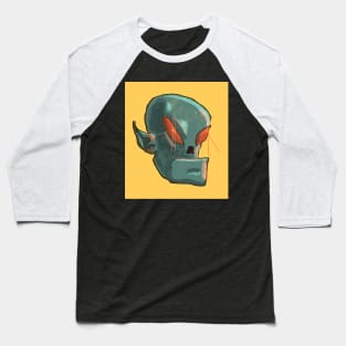 Grey alien head with lasers in eyes Baseball T-Shirt